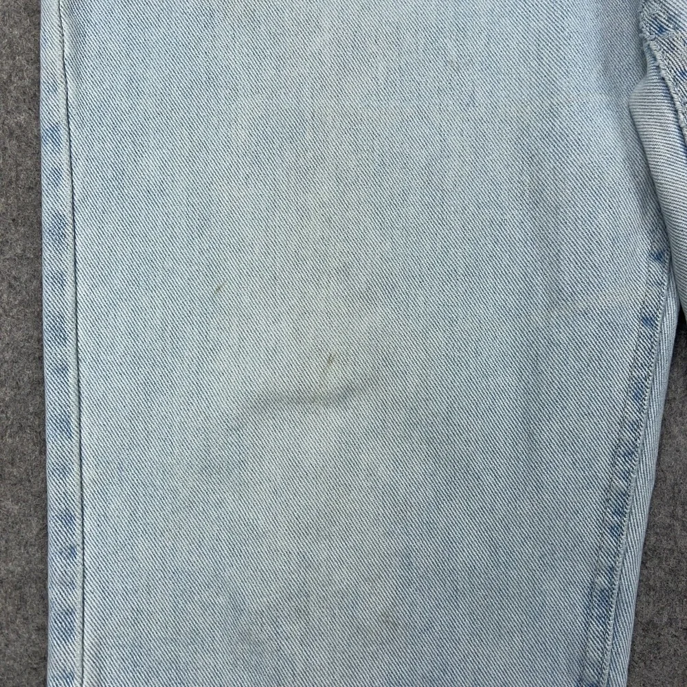 VTG Lee Jeans Womens 32x34 Blue High Rise Tapered Mom Distressed Denim Pants USA